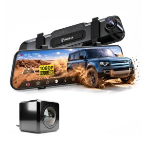 Rugha N3 Dual 1080P Front Rear Dash Cam 10 IPS Smart Mirror, 170° Lens, Night Vision, G‑Sensor & 24‑Hour Parking Monitor