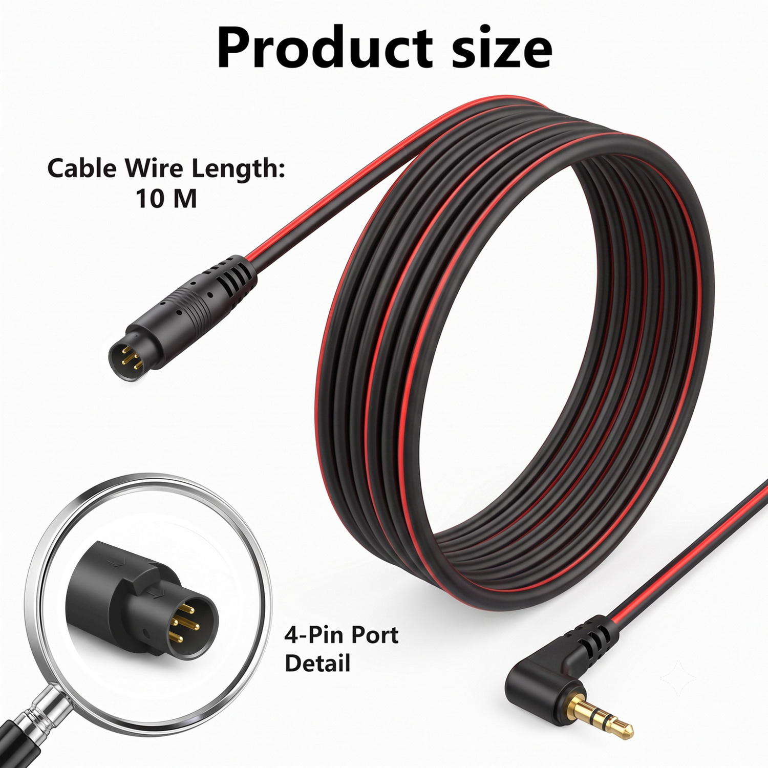 Pin Dash Cam Extension Cable 4-Pin - Image 3